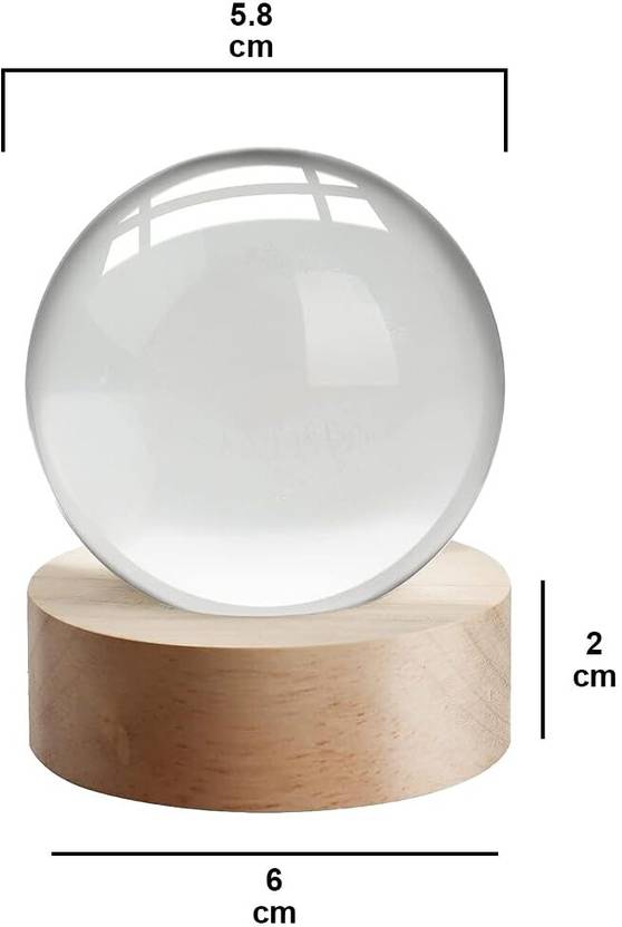 FIZZYTECH 3D Dolphin Crystal Ball Lamp, K9 Crystal Ball Light with 3.15 Inch Wooden Base Night Lamp (6 cm, 3D Saturn Ball)