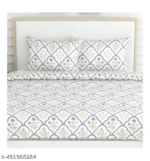 Premium Design Cotton King Size Bedsheet with 2 pillow cover