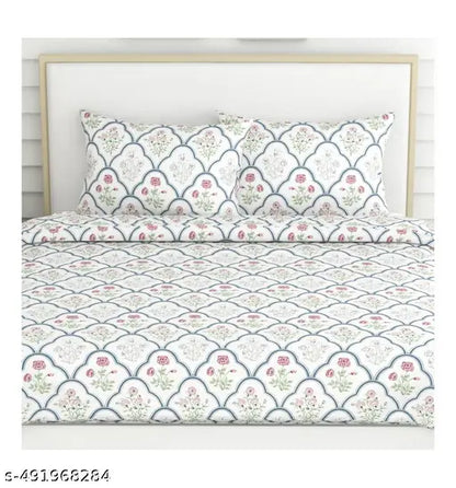 Premium Design Cotton King Size Bedsheet with 2 pillow cover