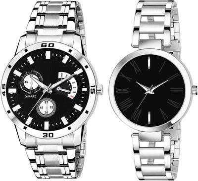 Blue Pearl Pack Of 2 For & Wo Analog Watch  - For Couple