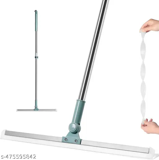 Magic Broom Silicon Floor Wiper Long Handle 180 Degree Rotating Squeegee Broom for Cleaning Silicon Rubber Floor Scrubber for Home Garages Bathroom Tile Marble Glass Window Cleaning (Wiper)