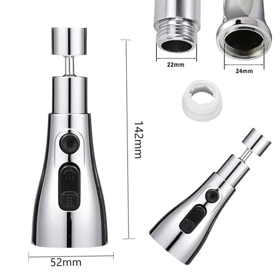 Nubilous Tap Extender for Kitchen Sink, Flexible Faucet with Tap Extension for Convenient Use Upgrade Your Kitchen Sink with Flexible Tap for Easy Access, 24 mm,22 mm