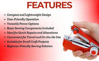 Domestic Sewing/Silai Machine Stitching Tailoring Machine For Garment Cloth Home Household Hand-Operated Menual Stapler Size, Sewing Tool Repairing Accessories Multi Colour (AA)