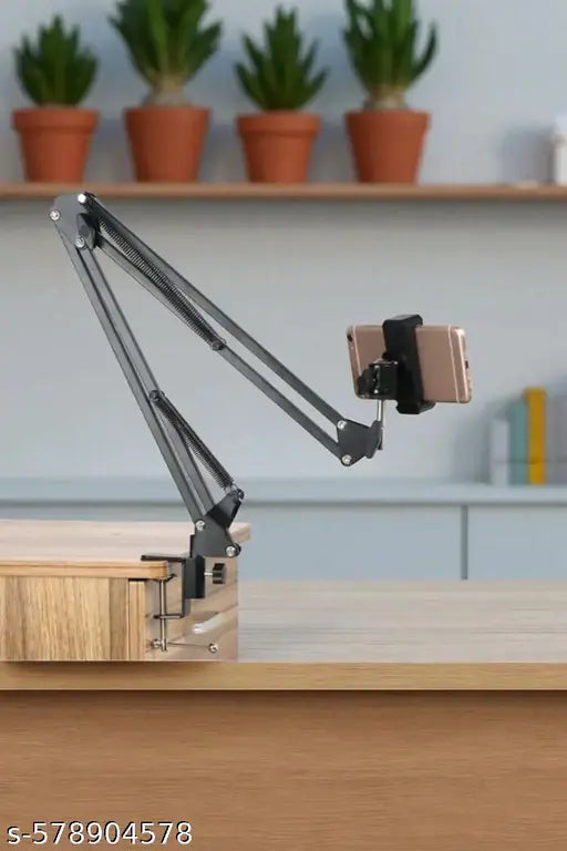 Latest adjustable metal mobile stand for desk lightweight video tripod stand for mobile 360° Rotation universal mobile stand phone video recording bed holder table tripod and tablet stand for table