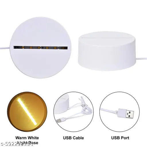 ZIZATRENDZ Glow Round Acrylic Writing Board with 3 Reusable Sheets & 12 Pens | Warm White LED Base | Fun Doodle & Memo Pad for Kids, Home & Office