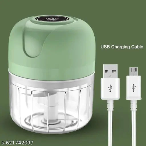 Mini Electric USB Rechargeable Food Chopper | Vegetable, Garlic, Onion, Ginger, and Nut Cutter | Portable Electric Mini Grinder (250ml Capacity)