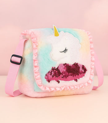 Cult Factory Maroon Sling Bag Cute Bags for Girls Rainbow Unicorn Kids Bag for Girl Baby Girls Kids Side Bag