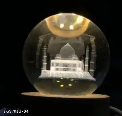 Ball Night Light with Wooden Base, Aesthetic r LED Lamp for Home and Bedroom Touch Switch, Warm Light for Kids and Teens Perfect Birthday & Anniversary (Taj Mahal) ₹202