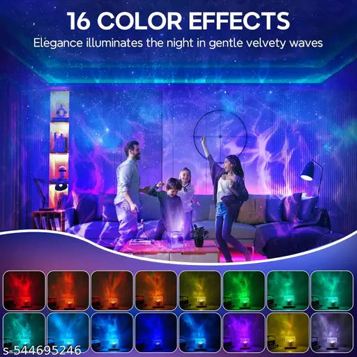 Acrylic Romantic Ocean Wave Night Light Projector Lamp, 3D Water Wave Effect Crystal Table Lamp with Remote Control (Battery Not Included), LED Projection for Bedroom Decor, Cube