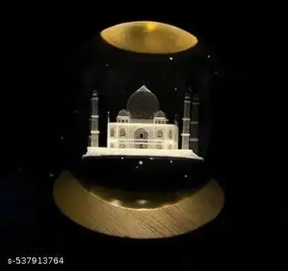 Ball Night Light with Wooden Base, Aesthetic r LED Lamp for Home and Bedroom Touch Switch, Warm Light for Kids and Teens Perfect Birthday & Anniversary (Taj Mahal) ₹202