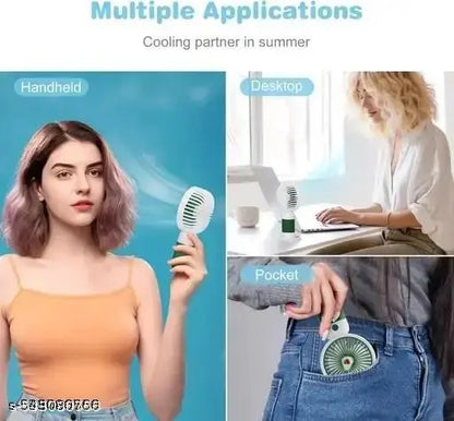 Pack Of 2 Rechargeable Mini Fan Stand Ventilador Portatil Lash Handheld Usb Fan Portable Conditioner Hand Fan