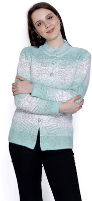 chatanya Self Design Mandarin Neck Casual Women Multicolor Sweater