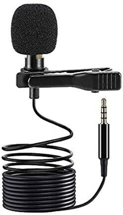 Hybite Lapel Mic Mobile Collar Metal Mic Clip Microphone For , Voice Recording, PC, Laptop, Android Smartphones, DSLR Camera Microphone 3.5mm Clip Microphone For Youtube | Collar Mike for Voice Recording Microphone Microphone