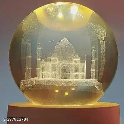 Ball Night Light with Wooden Base, Aesthetic r LED Lamp for Home and Bedroom Touch Switch, Warm Light for Kids and Teens Perfect Birthday & Anniversary (Taj Mahal) ₹202