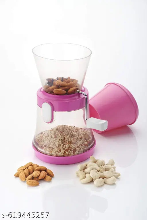 Hirapara Manual Chili Garlic Cutter – Handheld Garlic Chopper & Green Chilli Slicer | Stainless Steel Vegetable Chopper for Kitchen, Easy to Use & Clean | Manual Food Chopper with Clear Container