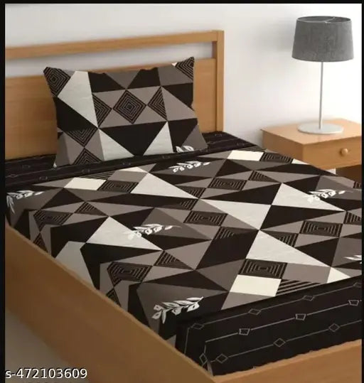 SINGLE BED COTTON BEDSHEET WITH ONE PILLOW COVER