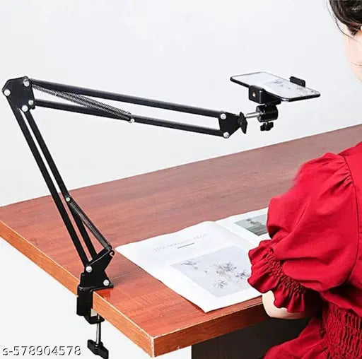 Latest adjustable metal mobile stand for desk lightweight video tripod stand for mobile 360° Rotation universal mobile stand phone video recording bed holder table tripod and tablet stand for table