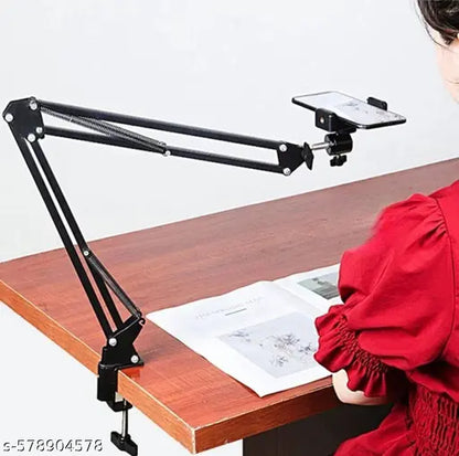 Latest adjustable metal mobile stand for desk lightweight video tripod stand for mobile 360° Rotation universal mobile stand phone video recording bed holder table tripod and tablet stand for table