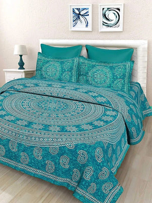 Cosito Cotton Double Flat 144 TC Jaipuri Prints Bedsheet