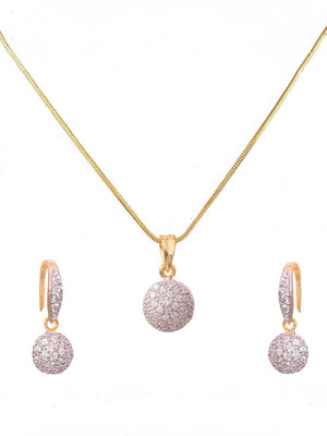 Bhagya Lakshmi Alloy White, Gold Jewellery Set