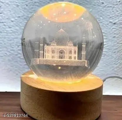 Ball Night Light with Wooden Base, Aesthetic r LED Lamp for Home and Bedroom Touch Switch, Warm Light for Kids and Teens Perfect Birthday & Anniversary (Taj Mahal) ₹202