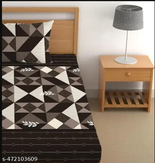 SINGLE BED COTTON BEDSHEET WITH ONE PILLOW COVER