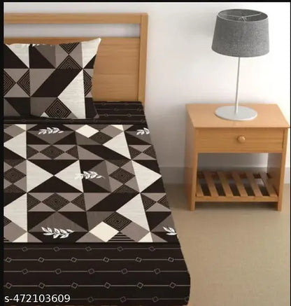 SINGLE BED COTTON BEDSHEET WITH ONE PILLOW COVER