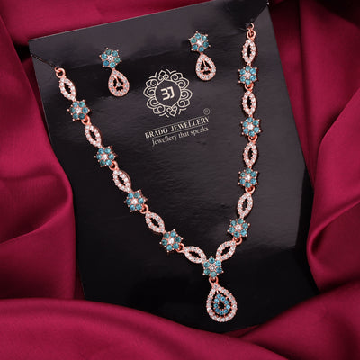 brado jewellery Brass Gold-plated Rose Gold, Pink, White Jewellery Set