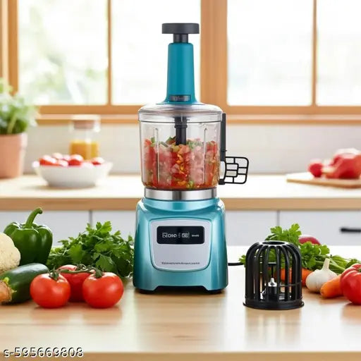 Manual Hand Press Push Chopper with 6 Blades for Effortless Chopping Vegetables & Fruits (Assorted, 1200 ml, Plastic)