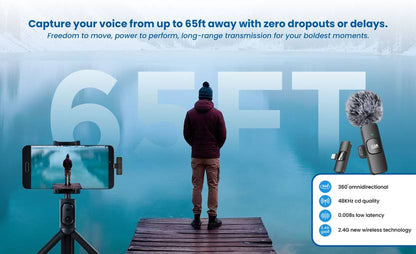 MAK Wireless Noise Cancelling Mic for YouTube Vlogs, Podcasts & Streaming Microphone