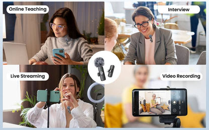 MAK Wireless Noise Cancelling Mic for YouTube Vlogs, Podcasts & Streaming Microphone