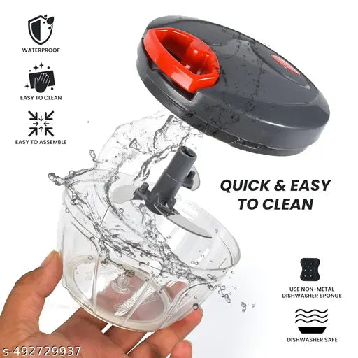 R R  dori handy 450 ml manula chopper for vegetables and fruit chopping (grey colour, 450ml)