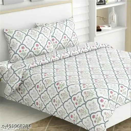 Premium Design Cotton King Size Bedsheet with 2 pillow cover